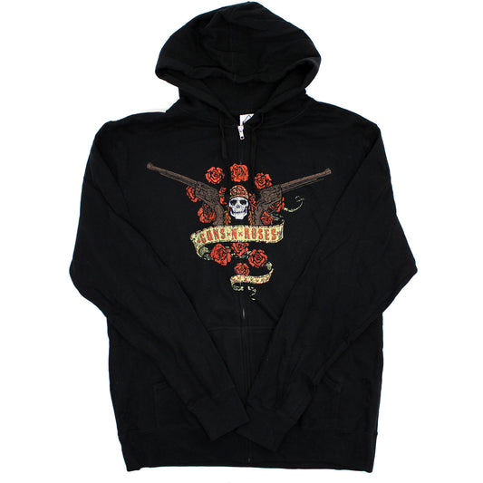 Guns N Roses Axl Rose Skull Zippered Hooded Sweatshirt