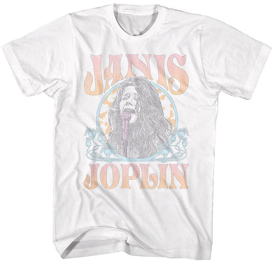 Janis Joplin Janis Joplin Faded Art Noveau Circle T-shirt