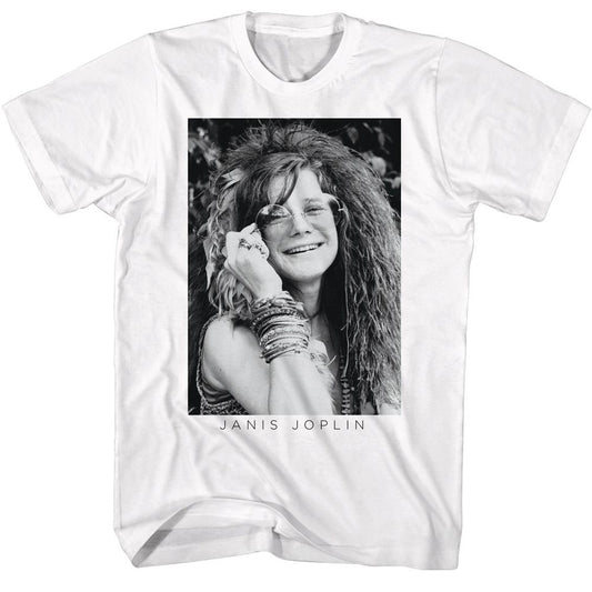 Janis Joplin Janis Joplin Bw Glasses T-shirt