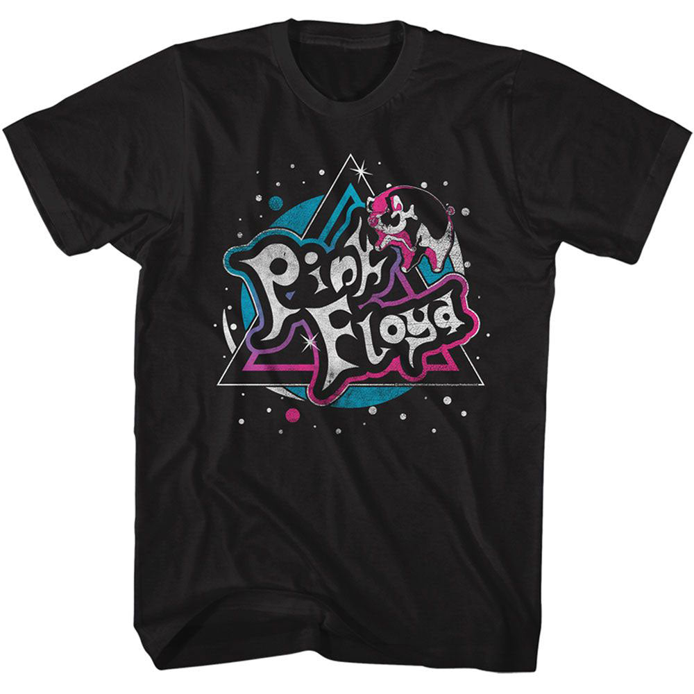Pink Floyd Flying Pig Blue Pink T-shirt