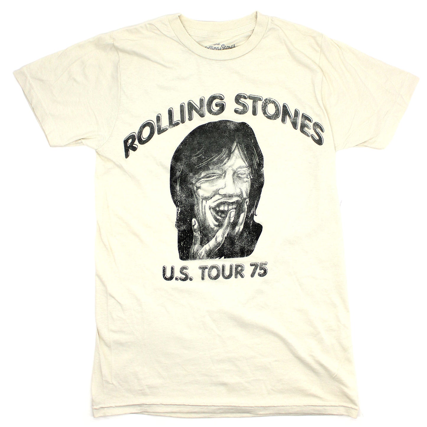 Rolling Stones Mick Drawing 1975 U.S. Tour Tee (Off White) T-shirt