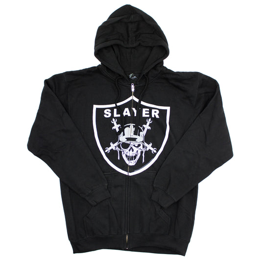 Slayer Raiders Logo Zippered Hooded Sweatshirt
