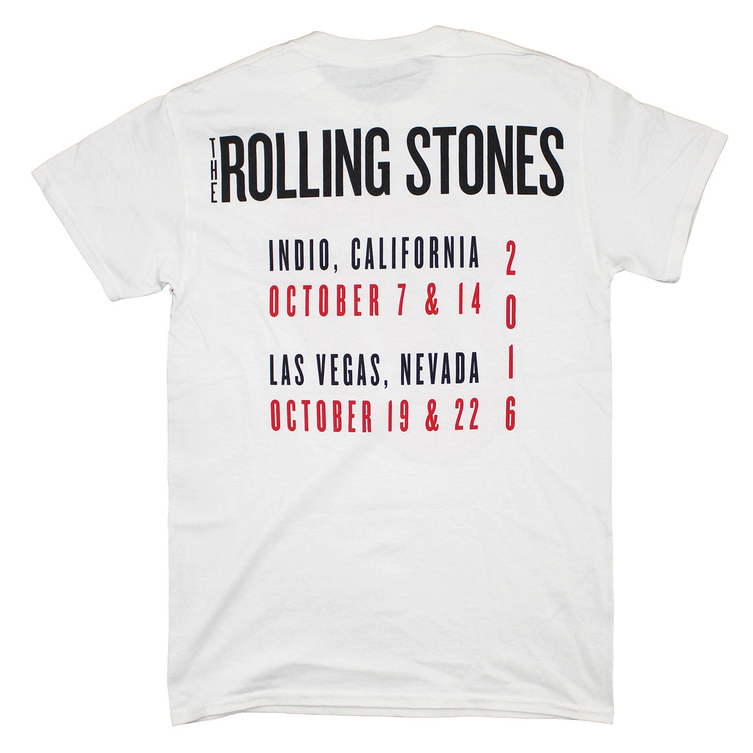 Rolling Stones Tongue Events 10/16 Tee on White T-shirt