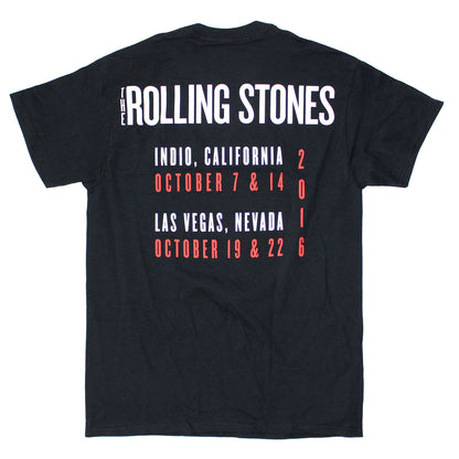 Rolling Stones Tongue Events 10/16 on Black Tee T-shirt
