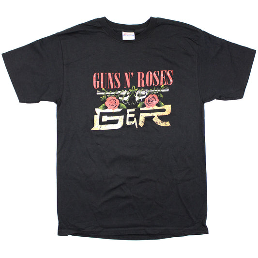 Guns N Roses Puff Print Logo & Roses T-shirt