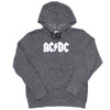 White Logo On Heather Charcoal Hooded Sweatshirt