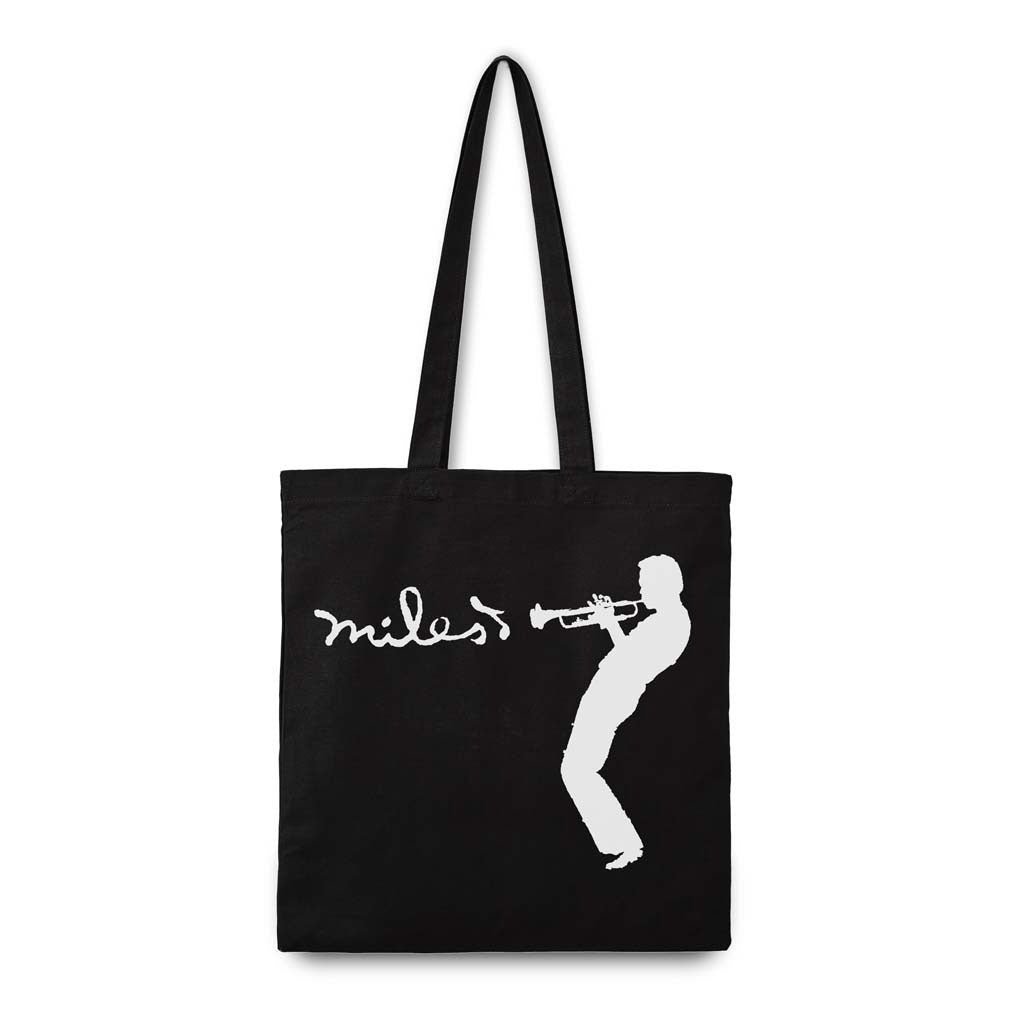 Miles Davis Playing Trumpet Silhouette & Music Note Logo Wallets & Handbags