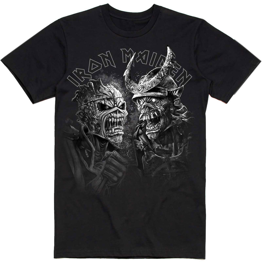Iron Maiden Senjutsu Large Grayscale Heads T-shirt 441639 | Rockabilia ...