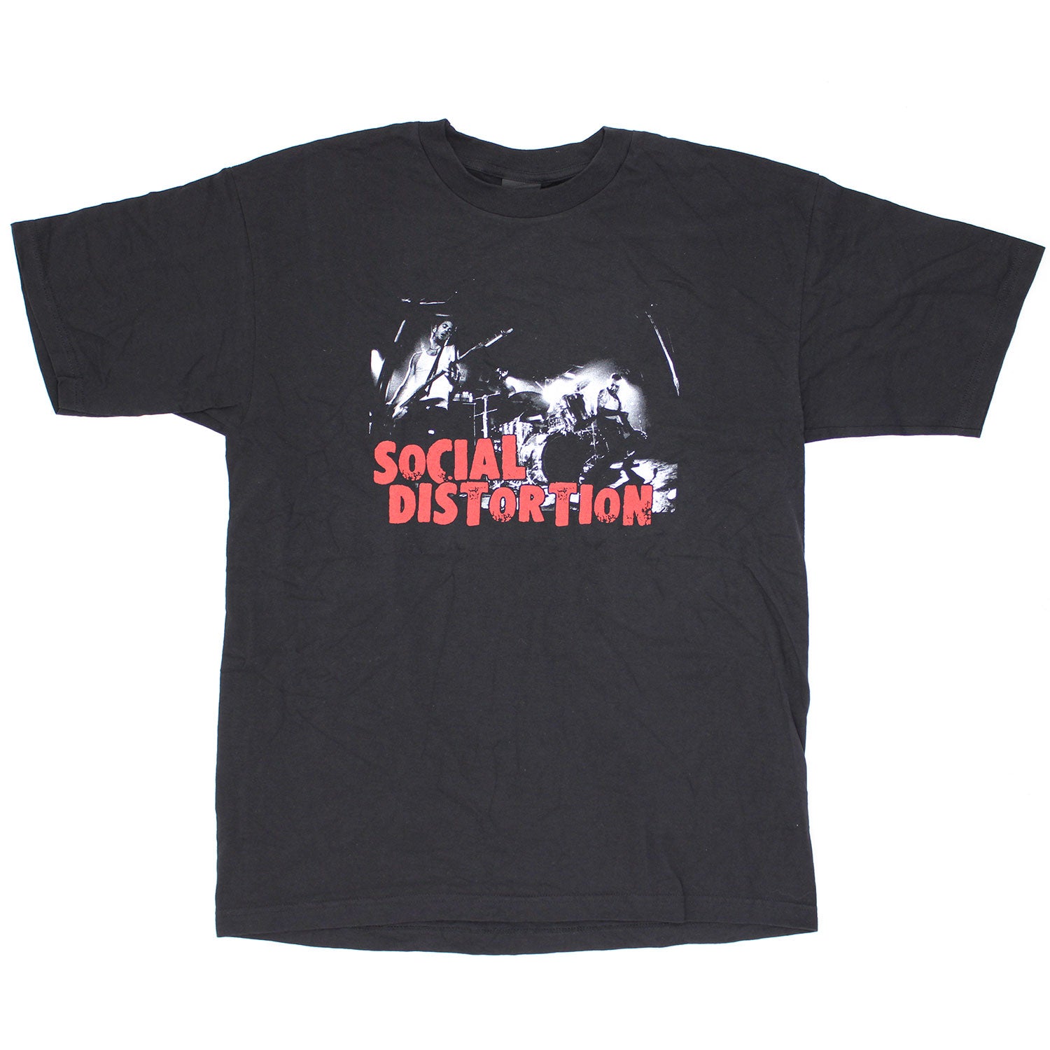 Social Distortion Black & White Live Band Photo Over Logo T-shirt