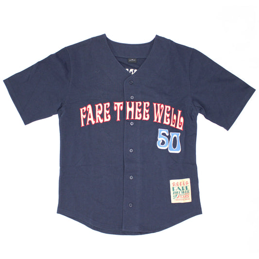 Grateful Dead SYF 50 Embroidered Baseball Jersey (Navy Blue) Authentic Baseball Jersey