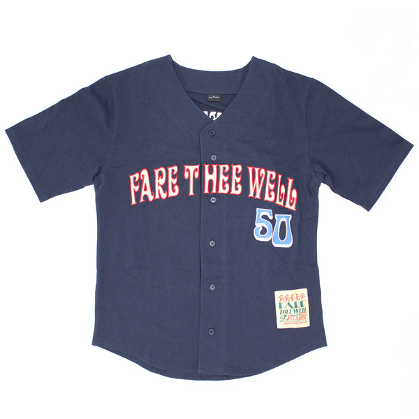 Grateful Dead SYF 50 Embroidered Baseball Jersey (Navy Blue) Authentic  Baseball Jersey