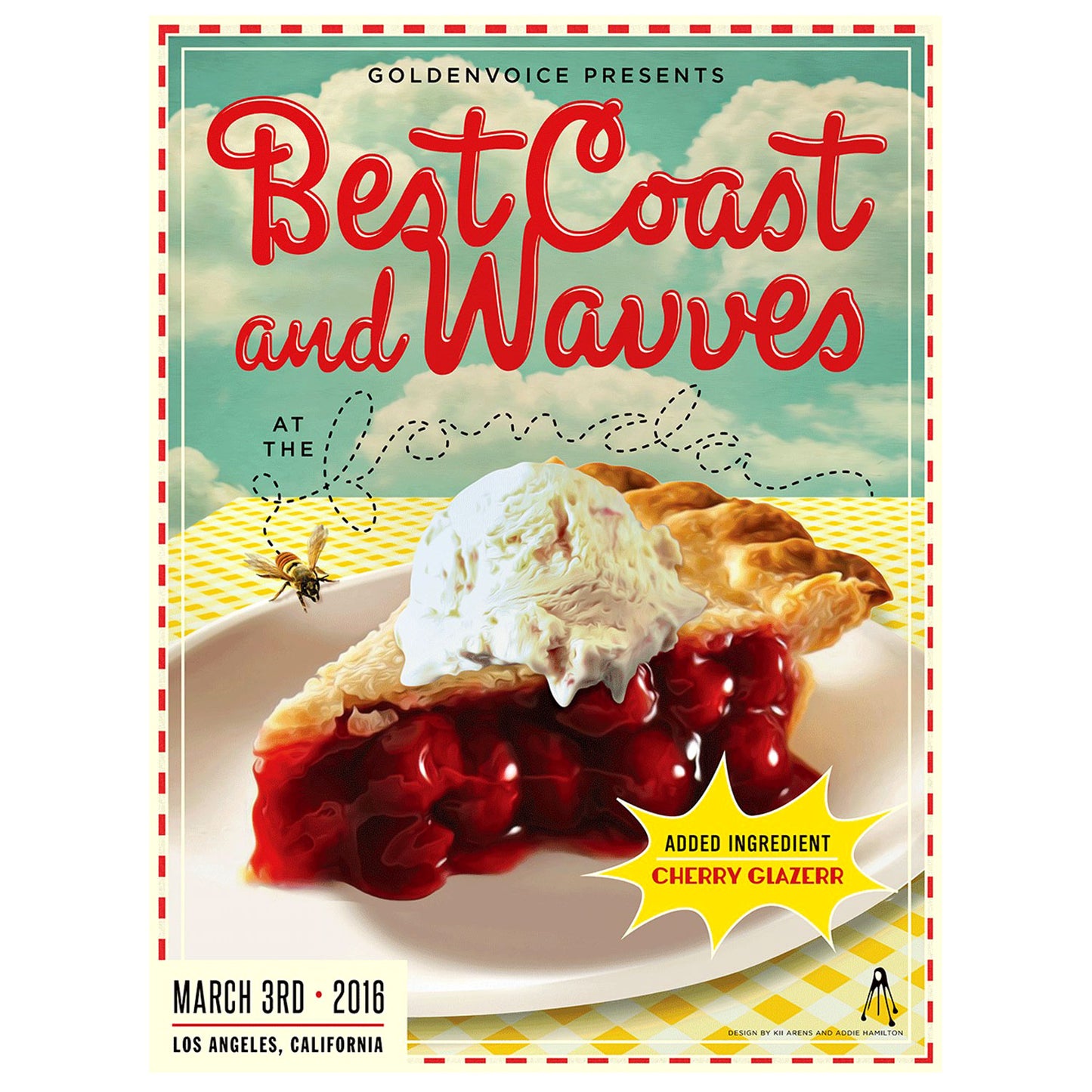 Best Coast and Wavves 2016 Print by Kii Arens & Addie Hamilton Limited Screenprint