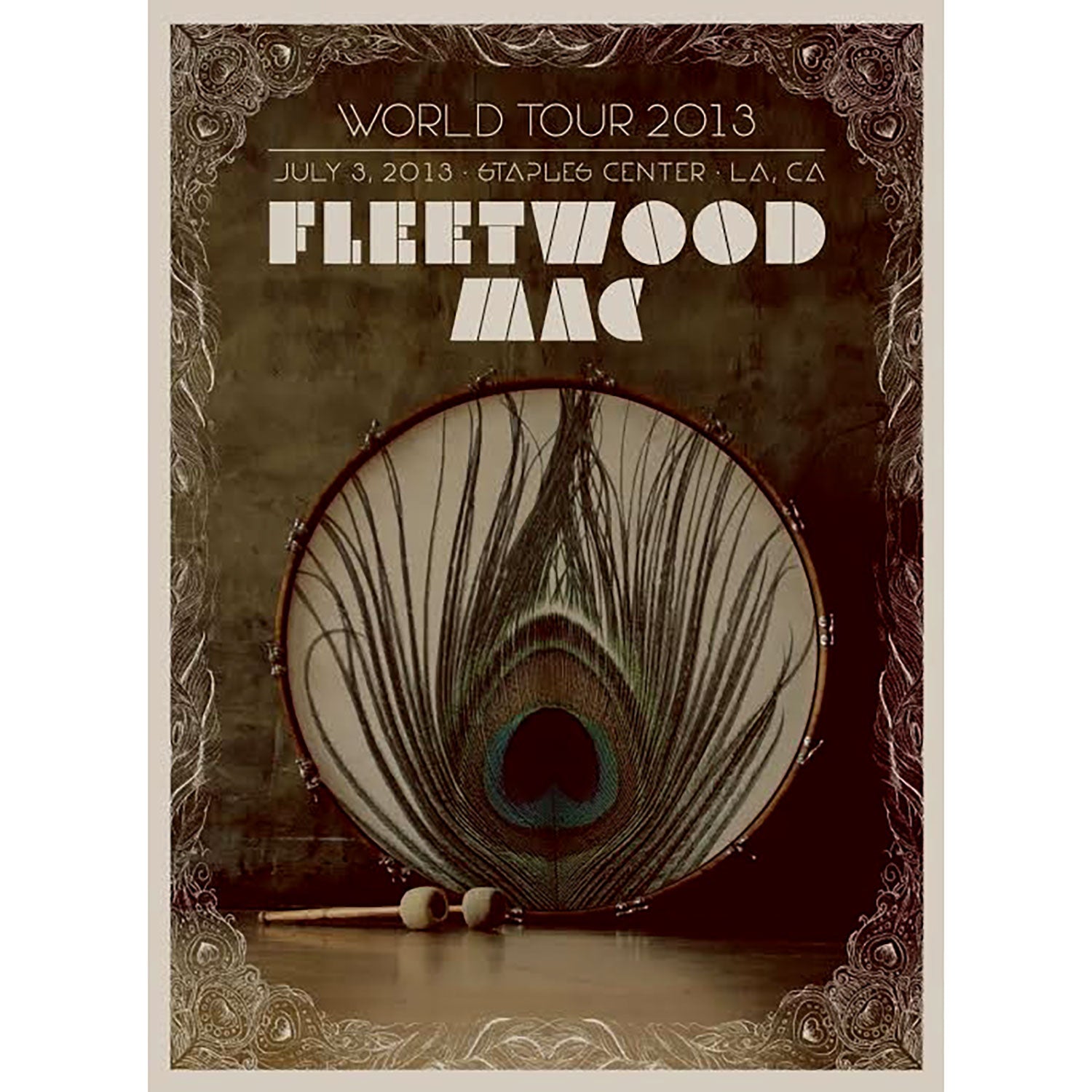 World Tour 2013 July 3, 2013 Staples Center LA, CA Limited Screenprint