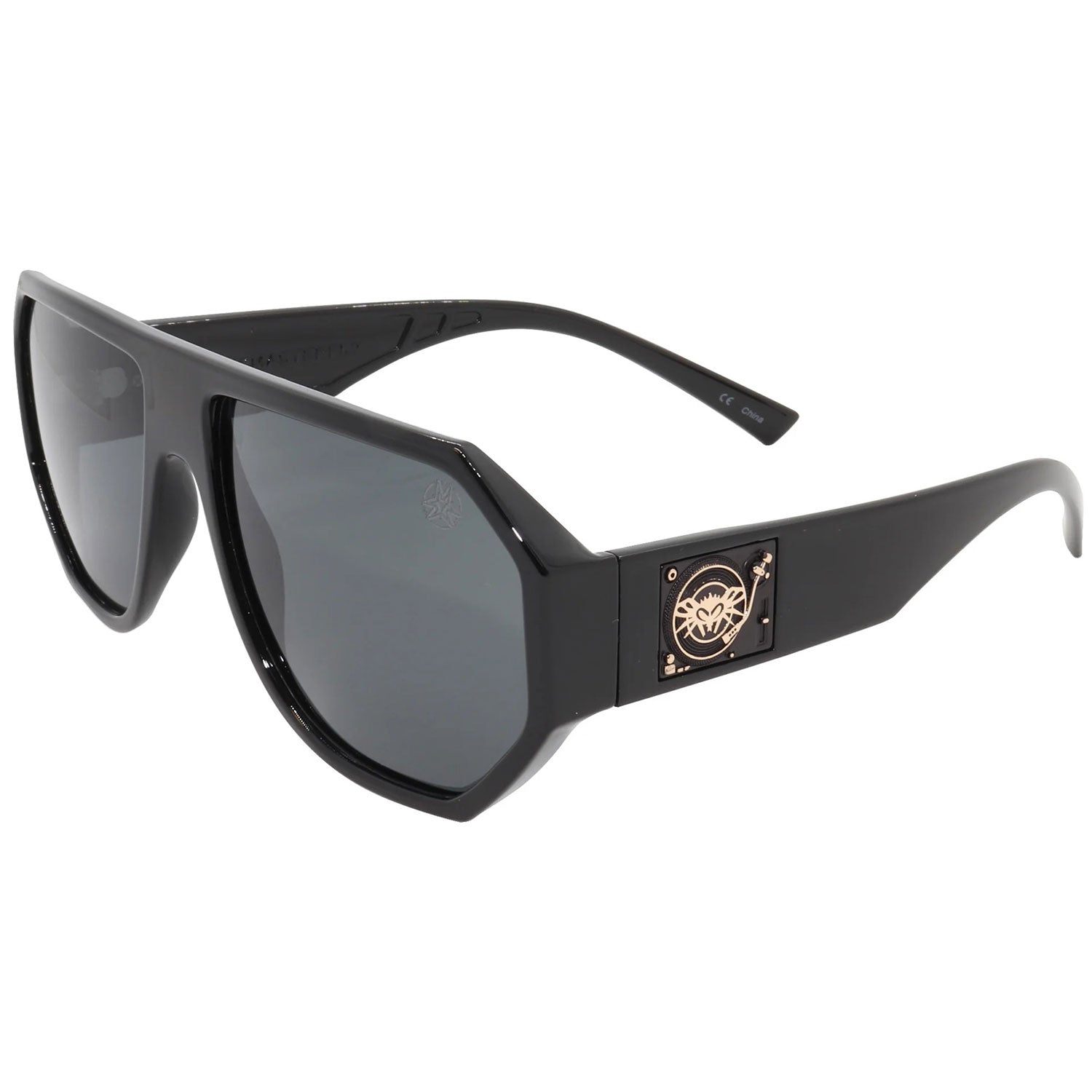 Mix Master Mike Mix Master Fly Black Flys Collab Shiny Black w/ Smoke Lens Sunglasses