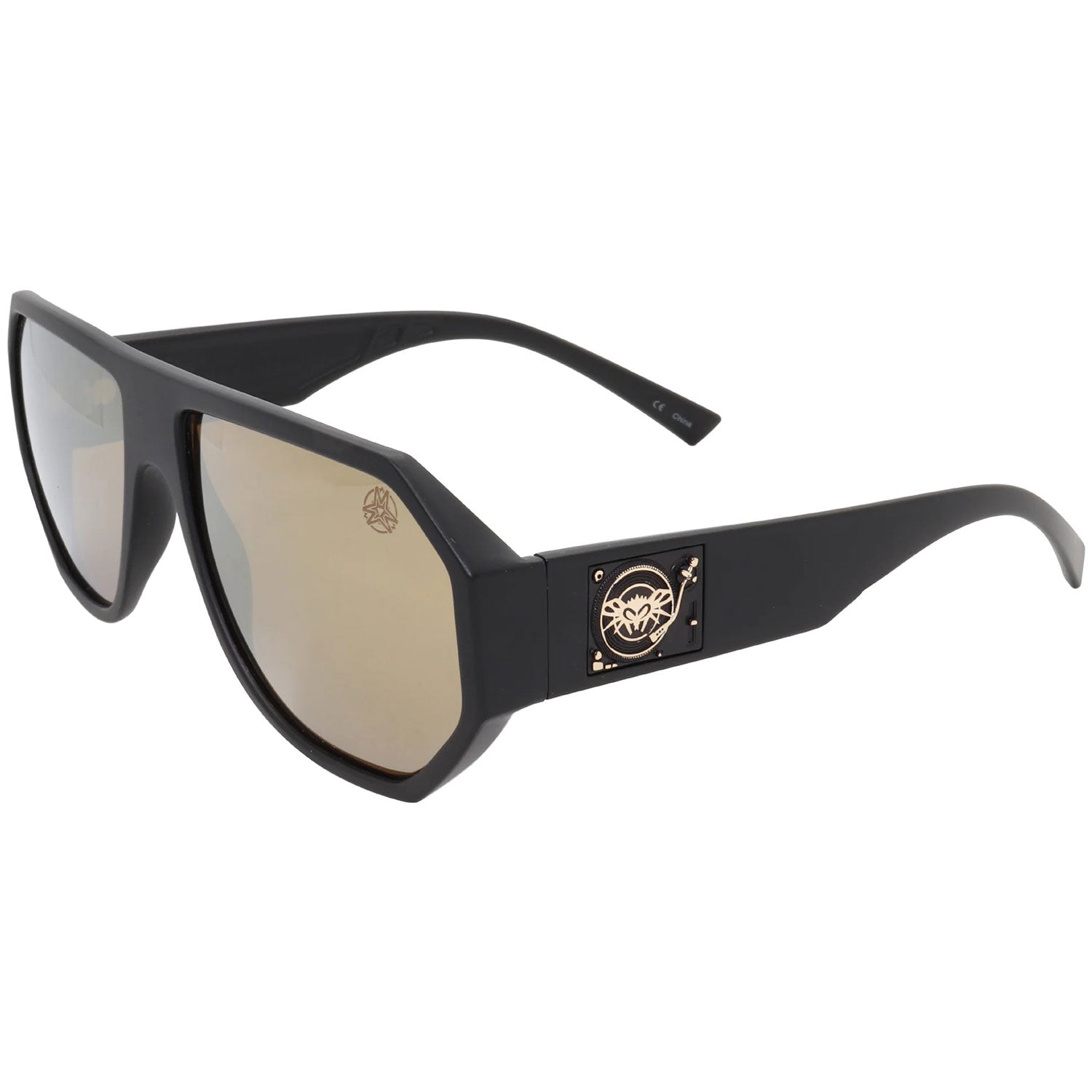 Mix Master Mike Mix Master Fly Black Flys Collab Matte Black w/ Gold Mirror Lens Sunglasses