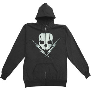 Skull Zippered Hooded Sweatshirt