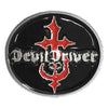 Round Logo Black & Red Enamel Filled Silver Buckle Belt Buckle