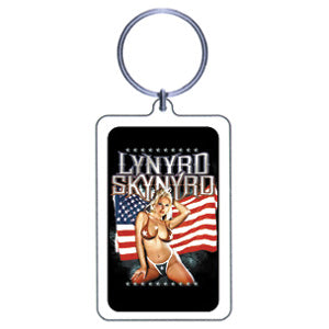 Lynyrd Skynyrd Girl On Flag Plastic Key Chain