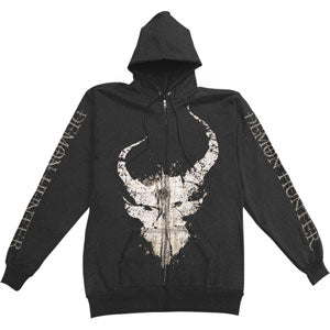 Demon Hunter Horns Zippered Hooded Sweatshirt