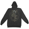 Plaque Zippered Hooded Sweatshirt