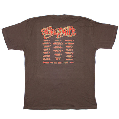 Aerosmith Route Of All Evil Highway Sign Logo With Old Guitar/Tour 2006 USA & Canada T-shirt