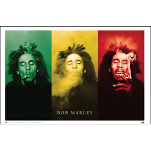 Bob Marley Smoke 3 Pics Domestic Poster