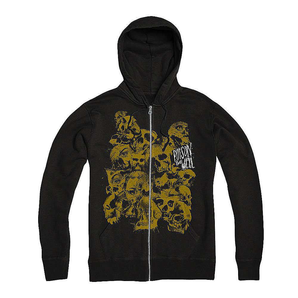 Skulls Zippered Hooded Sweatshirt