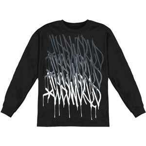 Logo Repeat: Black  Long Sleeve