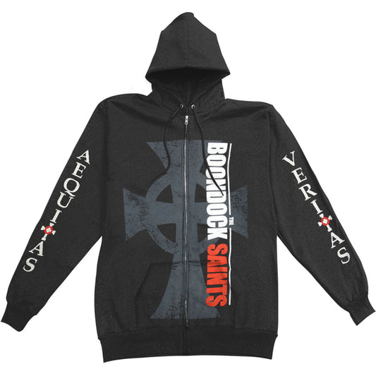 Boondock Saints Big Cross Zippered Hooded Sweatshirt