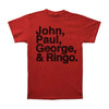 JPG&R John, Paul, George & Ringo On Red Shirt T-shirt