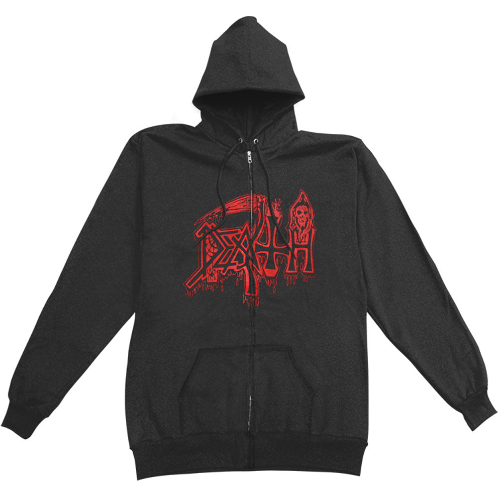 Death Zippered Hooded Sweatshirt