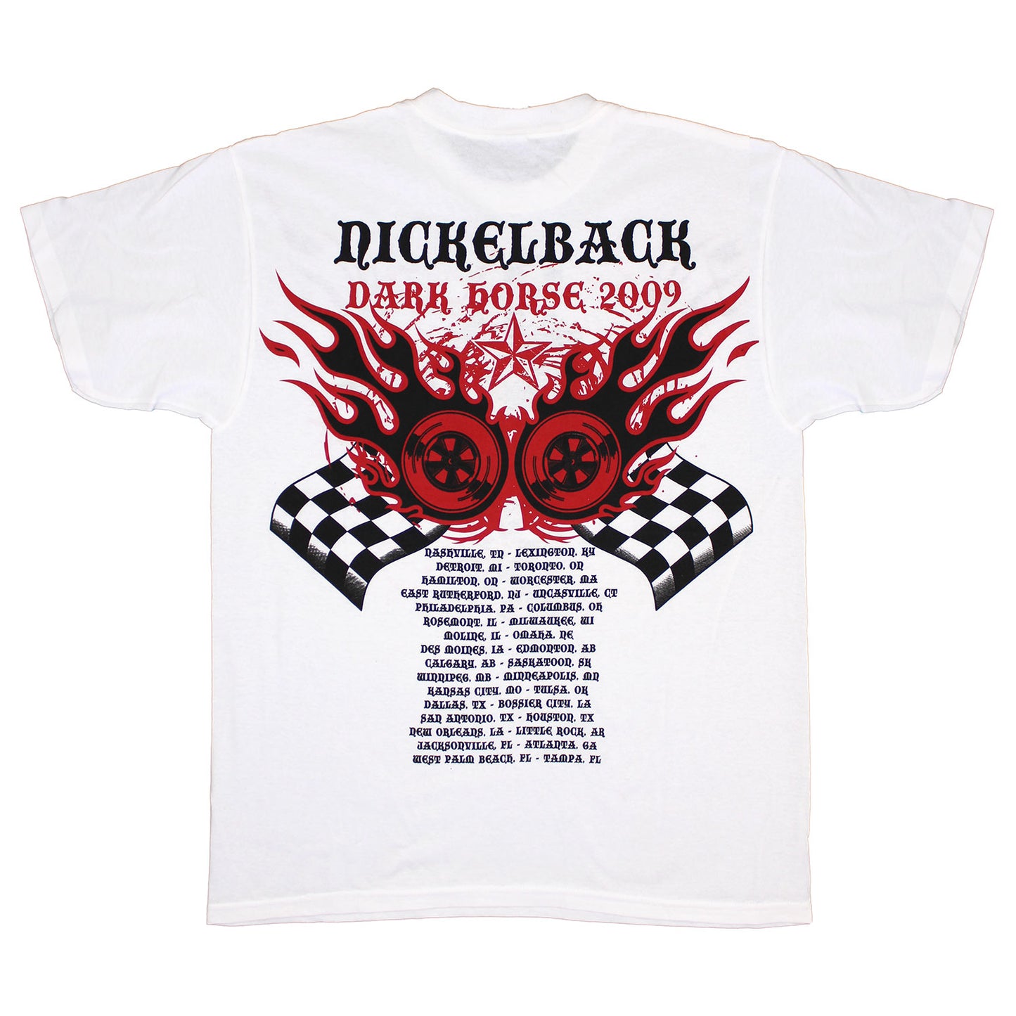 Nickelback Flaming NB Badge Logo/Tour 2009 T-shirt