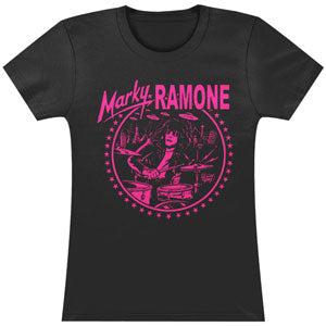 Ramones Black/Pink Drums Logo T Tissue Junior Top
