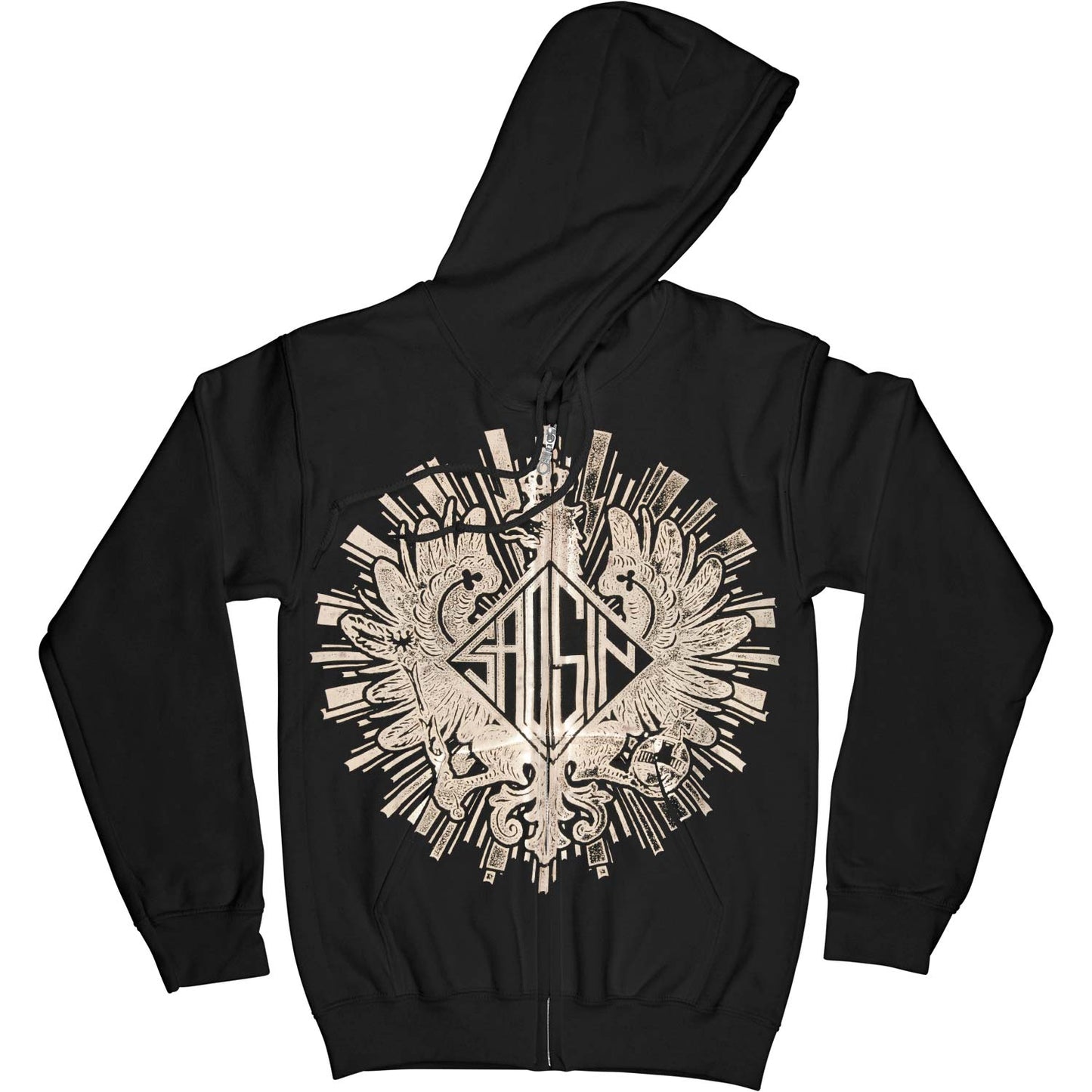 Saosin Eagle Zip Hoodie Zippered Hooded Sweatshirt