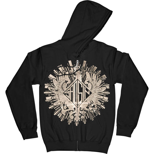Saosin Eagle Zip Hoodie Zippered Hooded Sweatshirt