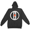 Logo Discharge - Zip Hoodie Zippered Hooded Sweatshirt