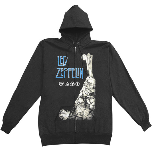 Man With Lantern Zip Zippered Hooded Sweatshirt