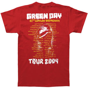 Green Day Kiss 09 Tour T-shirt