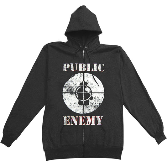 Public Enemy Zippered Hooded Sweatshirt
