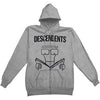 Everything Sucks Grey Zippered Hooded Sweatshirt