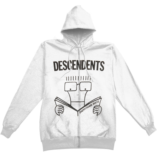 Descendents Everything Sucks White Zippered Hooded Sweatshirt
