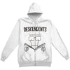 Everything Sucks White Zippered Hooded Sweatshirt