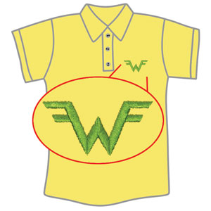 Weezer Pale Yellow Embroidered Polo Shirt