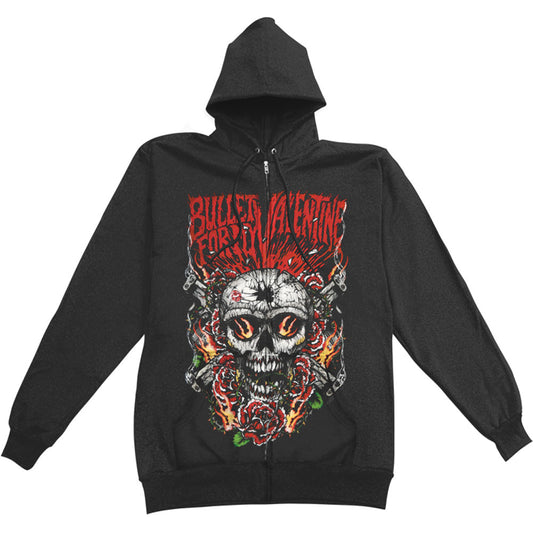 Bullet For My Valentine Roses Zippered Hooded Sweatshirt