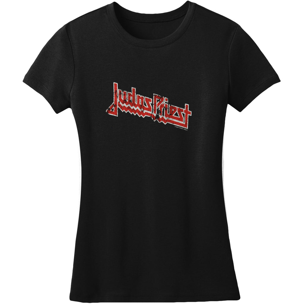 Judas Priest Classic Logo Distressed Soft Junior Top