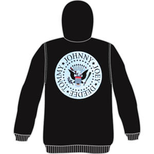 Ramones White Logo Seal Zippered Hooded Sweatshirt