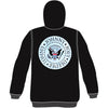 White Logo Seal Zippered Hooded Sweatshirt