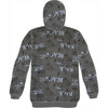 Back In Black All Over Print Zippered Hooded Sweatshirt